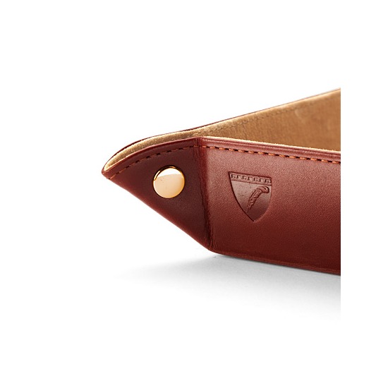 Mini Tidy Tray in Smooth Cognac & Stone Suede from Aspinal of London