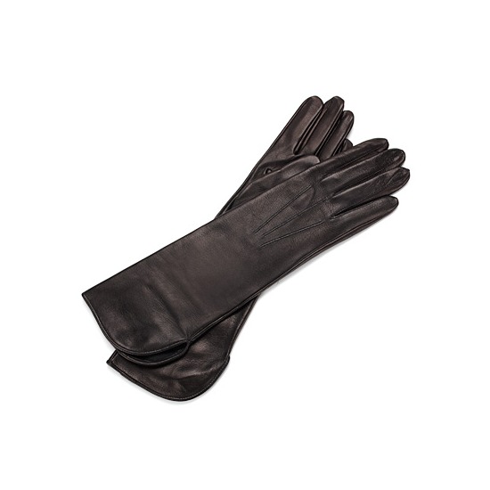 Ladies Classic Mid Length Leather Gloves in Black from Aspinal of London