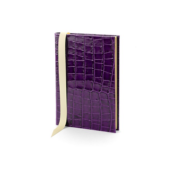 A5 Safari Croc Journal in Purple Croc from Aspinal of London