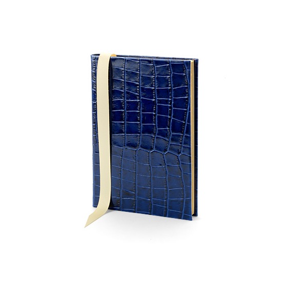 A6 Safari Croc Journal in Navy Croc from Aspinal of London