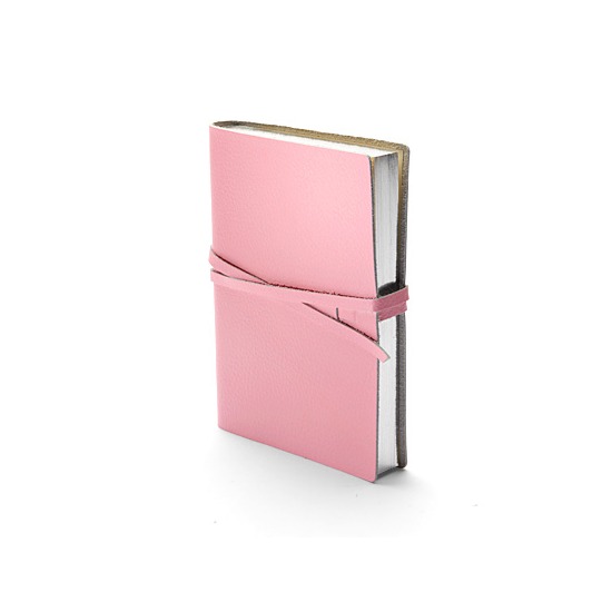 Pastel Pocket Notebook in Pastel Pink Calf from Aspinal of London