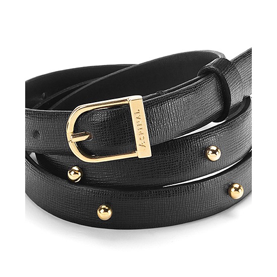 Marylebone Buckle Belt in Black Saffiano from Aspinal of London