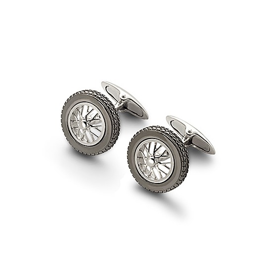 Sterling Silver Classic Spoked Wheel Cufflinks from Aspinal of London