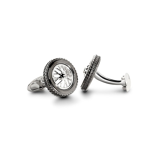 Sterling Silver Classic Spoked Wheel Cufflinks from Aspinal of London