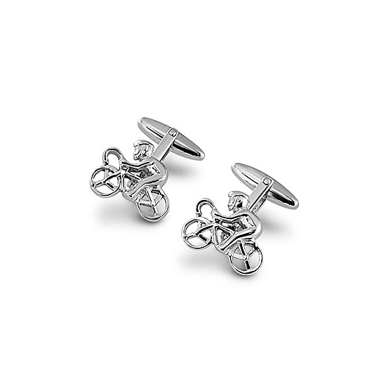 Sterling Silver Cyclist Cufflinks from Aspinal of London