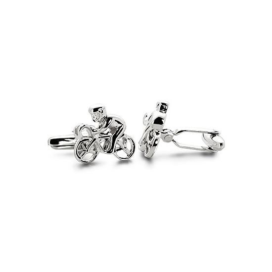 Sterling Silver Cyclist Cufflinks from Aspinal of London
