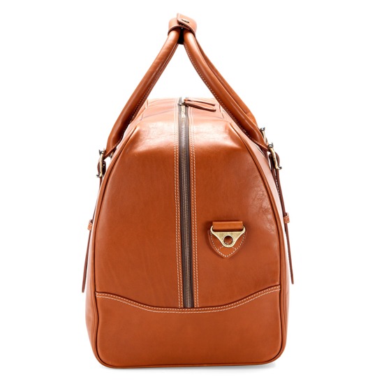 Large Harrison Weekender Travel Bag in Smooth Tan from Aspinal of London