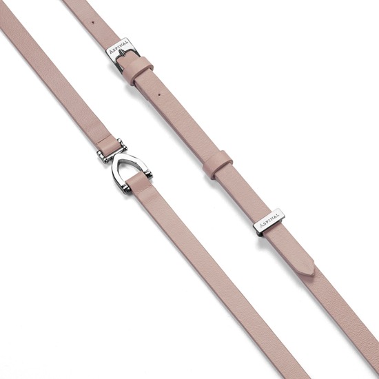 Stirrup Double Wrap Skinny Belt in Smooth Nude from Aspinal of London