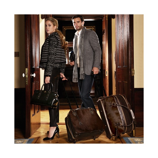 Buffalo Cabin Bag in Black Calfskin with Black Haircalf from Aspinal of London