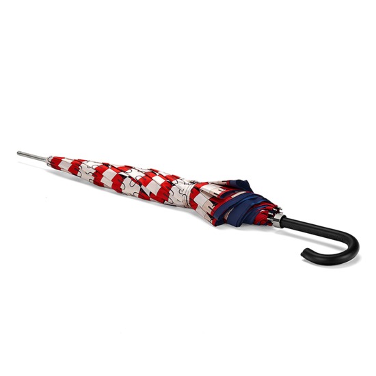 Ladies Marylebone Stand Up Umbrella in Berry Red & Navy Blue from Aspinal of London