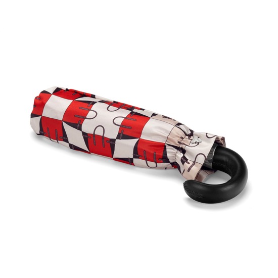 Ladies Marylebone Compact Umbrella in Berry Red from Aspinal of London