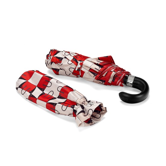 Ladies Marylebone Compact Umbrella in Berry Red from Aspinal of London