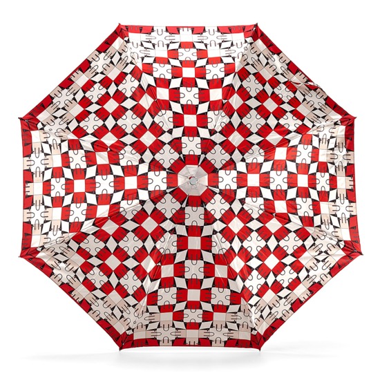 Ladies Marylebone Compact Umbrella in Berry Red from Aspinal of London