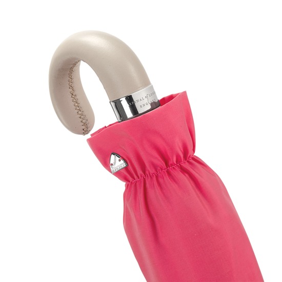Ladies Compact Umbrella in Neon Pink from Aspinal of London
