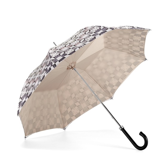 Ladies Marylebone Stand Up Umbrella in Monochrome & Champagne Cream from Aspinal of London