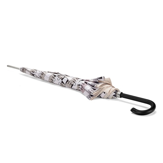 Ladies Marylebone Stand Up Umbrella in Monochrome & Champagne Cream from Aspinal of London