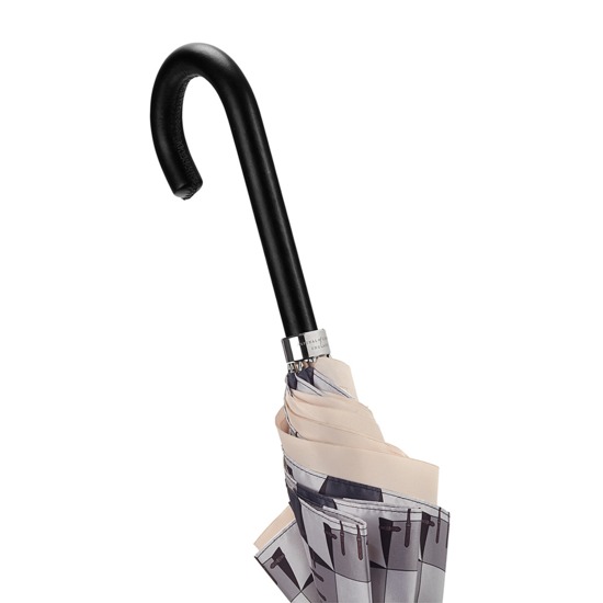 Ladies Marylebone Stand Up Umbrella in Monochrome & Champagne Cream from Aspinal of London
