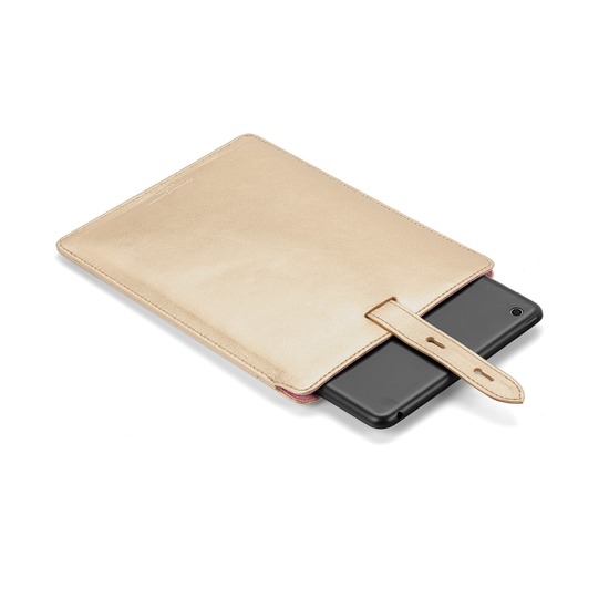 London iPad Mini Sleeve in Metallic Gold Nappa from Aspinal of London