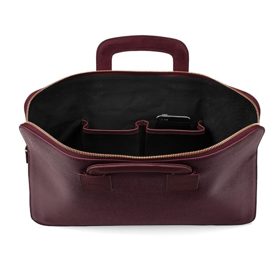 Connaught Document Case in Burgundy Saffiano from Aspinal of London