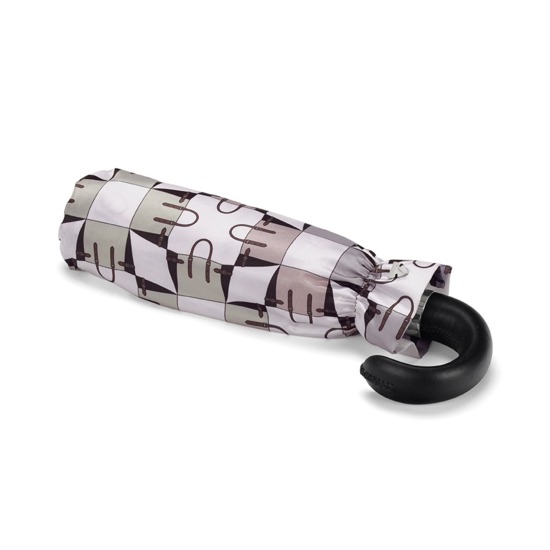 Ladies Marylebone Compact Umbrella in Monochrome from Aspinal of London
