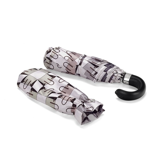 Ladies Marylebone Compact Umbrella in Monochrome from Aspinal of London