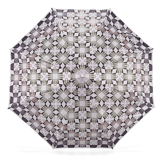 Ladies Marylebone Compact Umbrella in Monochrome from Aspinal of London