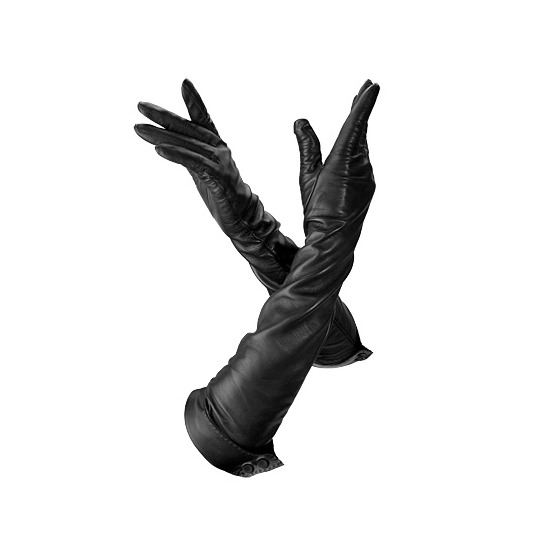 Long Leather Gloves in Black from Aspinal of London