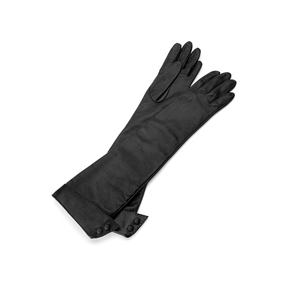 Long Leather Gloves in Black from Aspinal of London