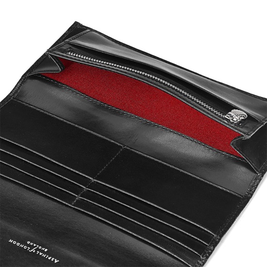 Brook Street Purse Wallet in Jet Black Lizard from Aspinal of London