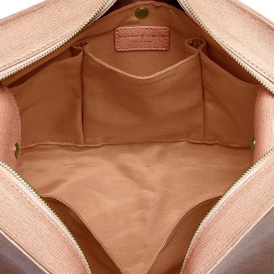 Large Cosmetic Case in Deer Saffiano from Aspinal of London