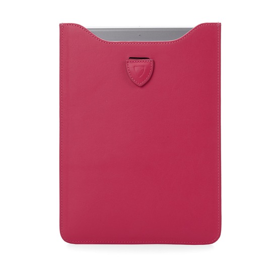 Leather iPad Air Sleeve in Smooth Deep Fuchsia Pink & Orange Amber Suede from Aspinal of London