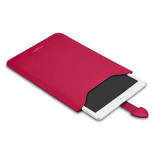 Leather iPad Air Sleeve in Smooth Deep Fuchsia Pink & Orange Amber Suede from Aspinal of London