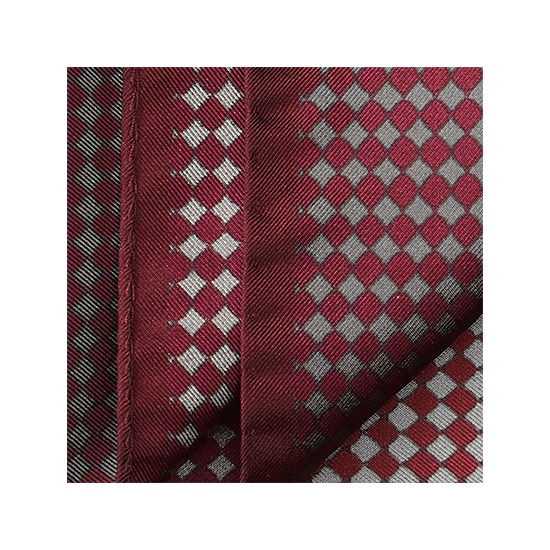 Savile Row Silk Twill Pocket Square in Burgundy & Silver from Aspinal of London
