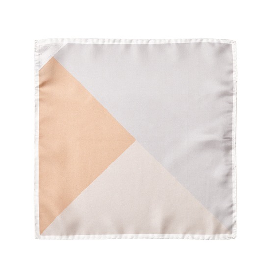 Pall Mall Silk Twill Pocket Square in Silver & Champagne from Aspinal of London