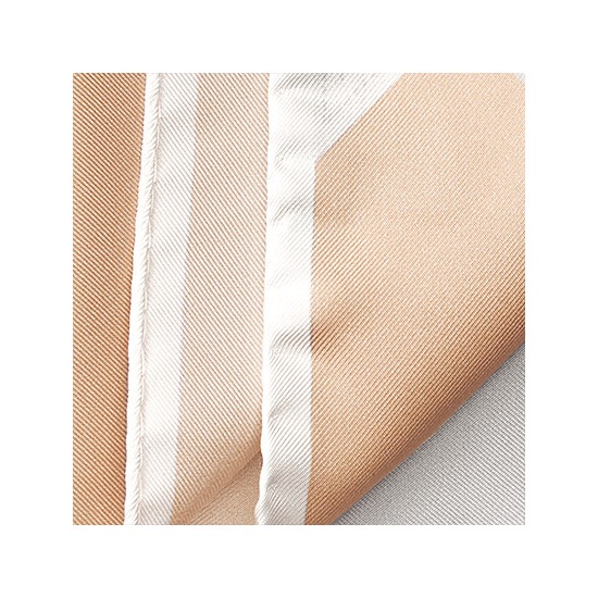Pall Mall Silk Twill Pocket Square in Silver & Champagne from Aspinal of London