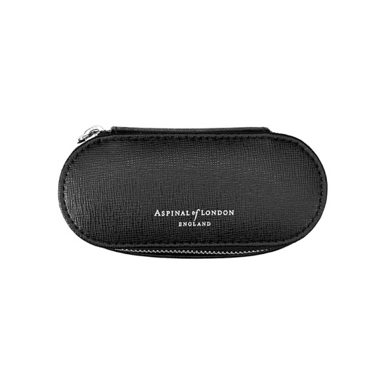 Essential Tech Car Charger with Case in Black Saffiano & Black Suede from Aspinal of London