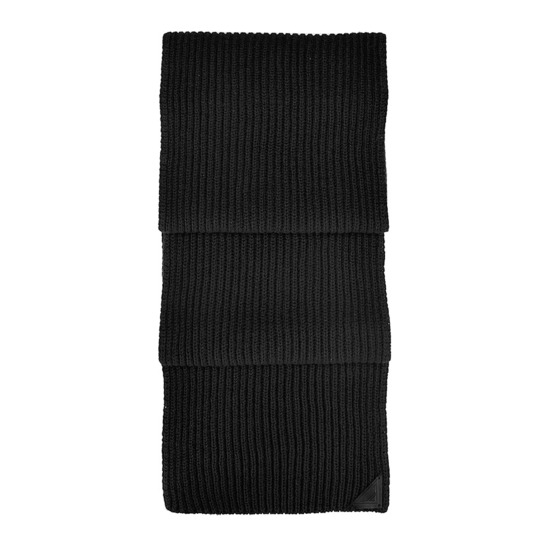 Rib Knit Cashmere Blend Scarf in Black from Aspinal of London
