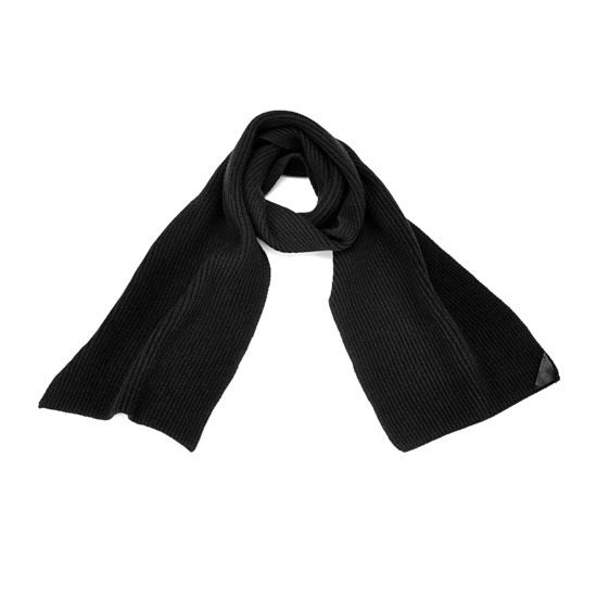 Rib Knit Cashmere Blend Scarf in Black from Aspinal of London