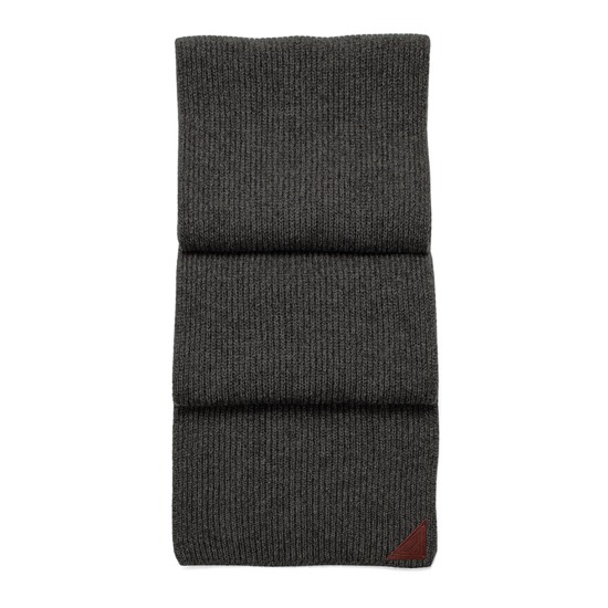 Rib Knit Cashmere Blend Scarf in Charcoal from Aspinal of London
