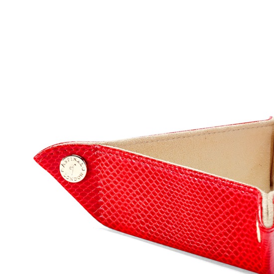 Mini Tidy Tray in Berry Lizard & Cream Suede from Aspinal of London