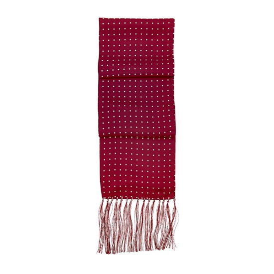 Men's Polka Dot Silk Scarf in Burgundy from Aspinal of London