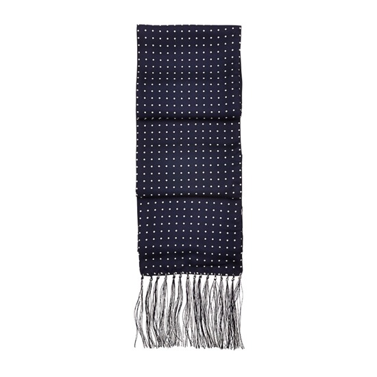 Men's Polka Dot Silk Scarf in Navy from Aspinal of London