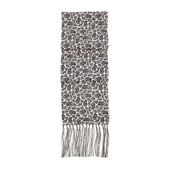 Men's Paisley Silk Scarf in Black from Aspinal of London