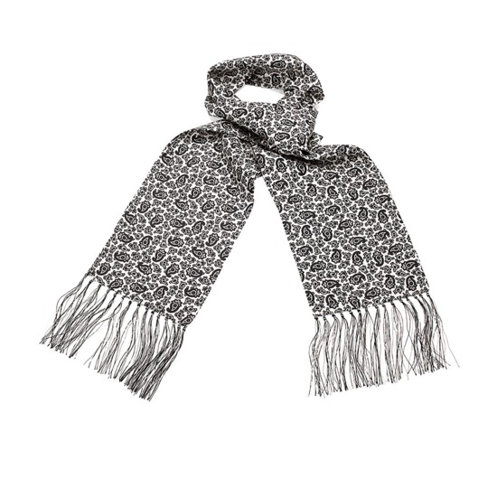 Men's Paisley Silk Scarf in Black from Aspinal of London