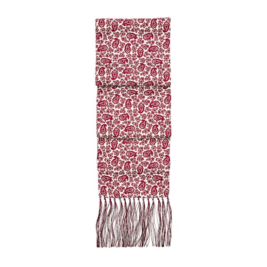 Men's Paisley Silk Scarf in Berry Red from Aspinal of London