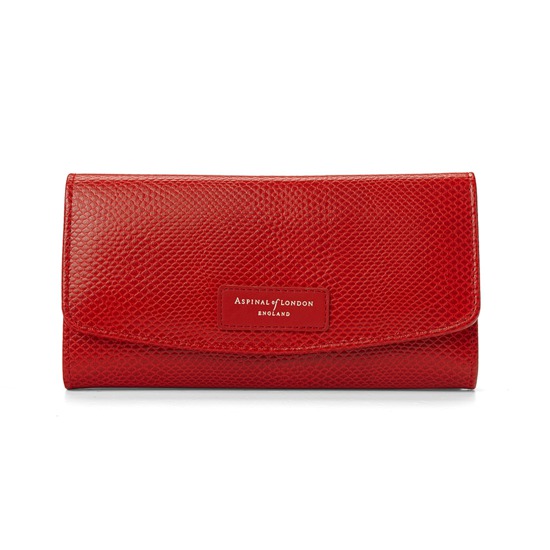 Brook Street Purse Wallet in Berry Lizard from Aspinal of London