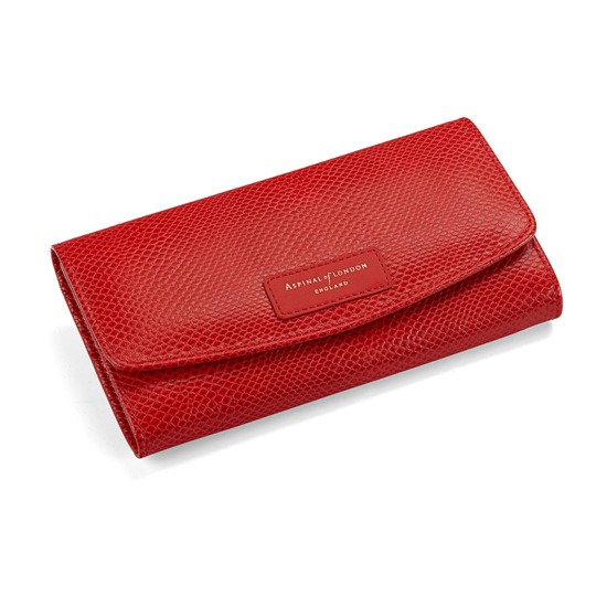 Brook Street Purse Wallet in Berry Lizard from Aspinal of London