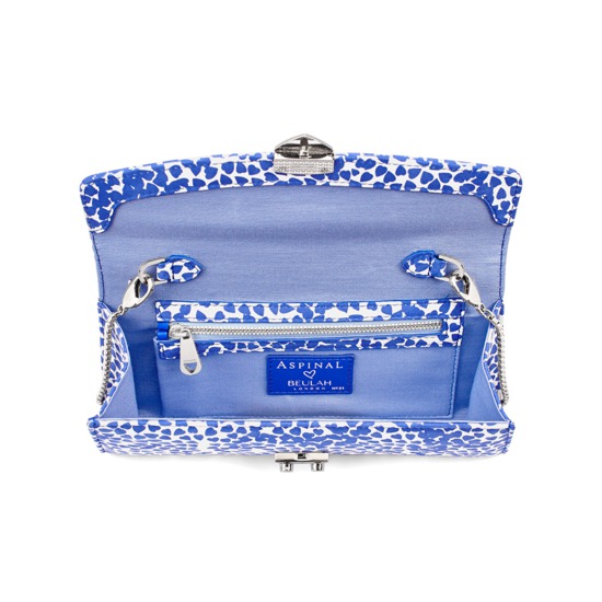 Aspinal x Beulah Blue Heart Clutch in Cobalt Blue from Aspinal of London