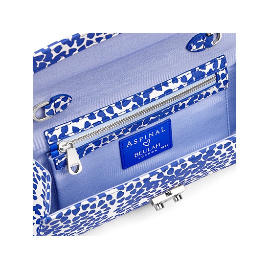 Aspinal x Beulah Blue Heart Clutch in Cobalt Blue from Aspinal of London