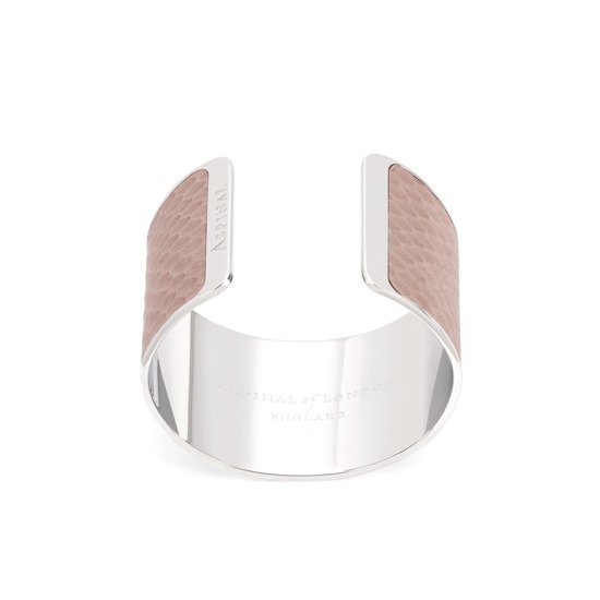 Minerva Cuff Bracelet in Nude & Silver Snake from Aspinal of London